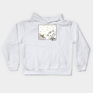 Cat and Mouse at Christmas Kids Hoodie